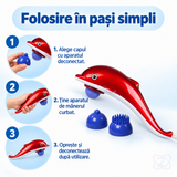 Aparat de Masaj în Formă de Delfin, cu Lampă cu Infraroșu și 3 Capete de Masaj