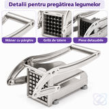 Aparat de Tăiat Cartofi Pai și Legume din Inox, cu 2 Forme de Tăiere