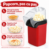 Aparat de Făcut Popcorn fără Ulei, Snack Maker 1200W cu Aer Cald