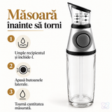 Dispenser din Sticlă, 500 ml, pentru Ulei sau Oțet, cu Dozare Gradată