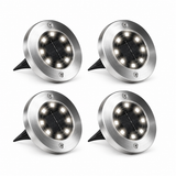 Set 4 Lămpi Solare LED pentru Gradină, cu 8 LED-uri, Fără Fir, de Înfipt în Pământ