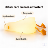 Lampă de Noapte tip Rățușcă Sleepy Duck, din Silicon Moale, cu 3 Niveluri de Lumină