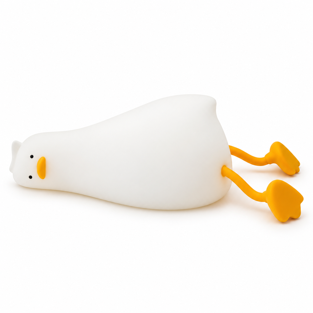 Lampă de Noapte tip Rățușcă Sleepy Duck, din Silicon Moale, cu 3 Niveluri de Lumină