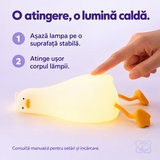Lampă de Noapte tip Rățușcă Sleepy Duck, din Silicon Moale, cu 3 Niveluri de Lumină