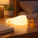 Lampă de Noapte tip Rățușcă Sleepy Duck, din Silicon Moale, cu 3 Niveluri de Lumină
