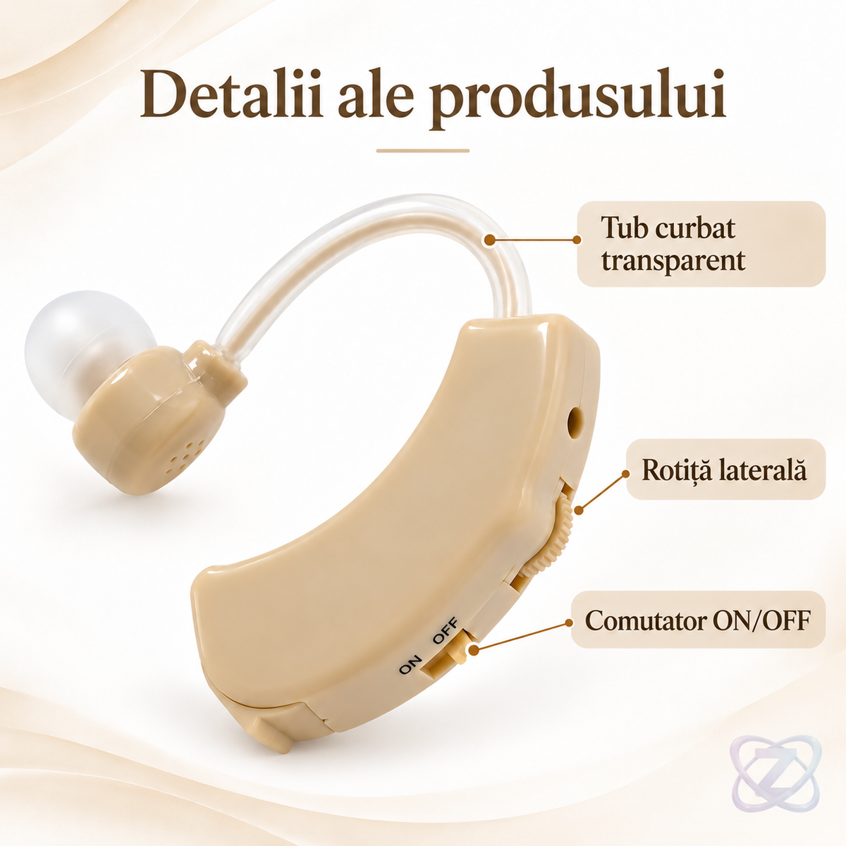 Aparat Auditiv Cyber Sonic Retroauricular, cu 6 Trepte de Volum, pentru Auz Fin și Fixare Ușoară – features