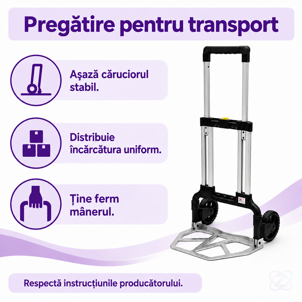 Cărucior de Marfă din Aluminiu Pliabil, până la 70 kg, Strend Pro 2170071 – instructions