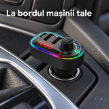 Modulator FM C12 Bluetooth 5.0 și Încărcător Auto cu 3 Porturi și Afișaj Digital