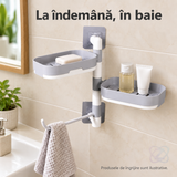 Suport Rotativ Multifuncțional pentru Baie, din Plastic Rezistent, fără Unelte