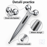 Aparat de Masaj pentru Față și Corp din Metal, cu Rotație de 360°, Rezistent la Apă