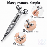 Aparat de Masaj pentru Față și Corp din Metal, cu Rotație de 360°, Rezistent la Apă