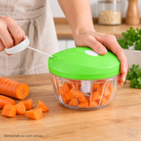 Tocător Manual pentru Legume, Fructe și Nuci, cu Franghie și Bol Transparent
