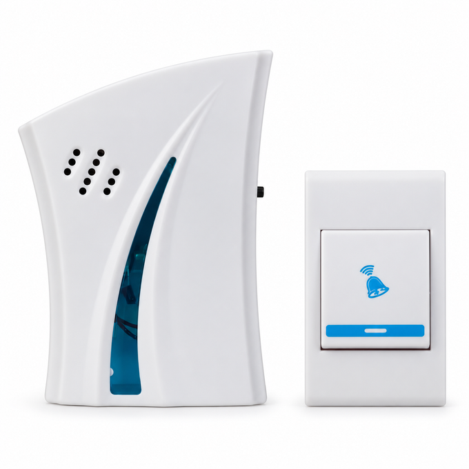 Sonerie Wireless cu Buton și Receptor, 32 de Melodii, Rază 50-80 m, Fără Găuri în Perete