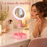 Lampă Inel LED 17 cm cu Oglindă, pentru Machiaj și Selfie, 3 Moduri de Lumină