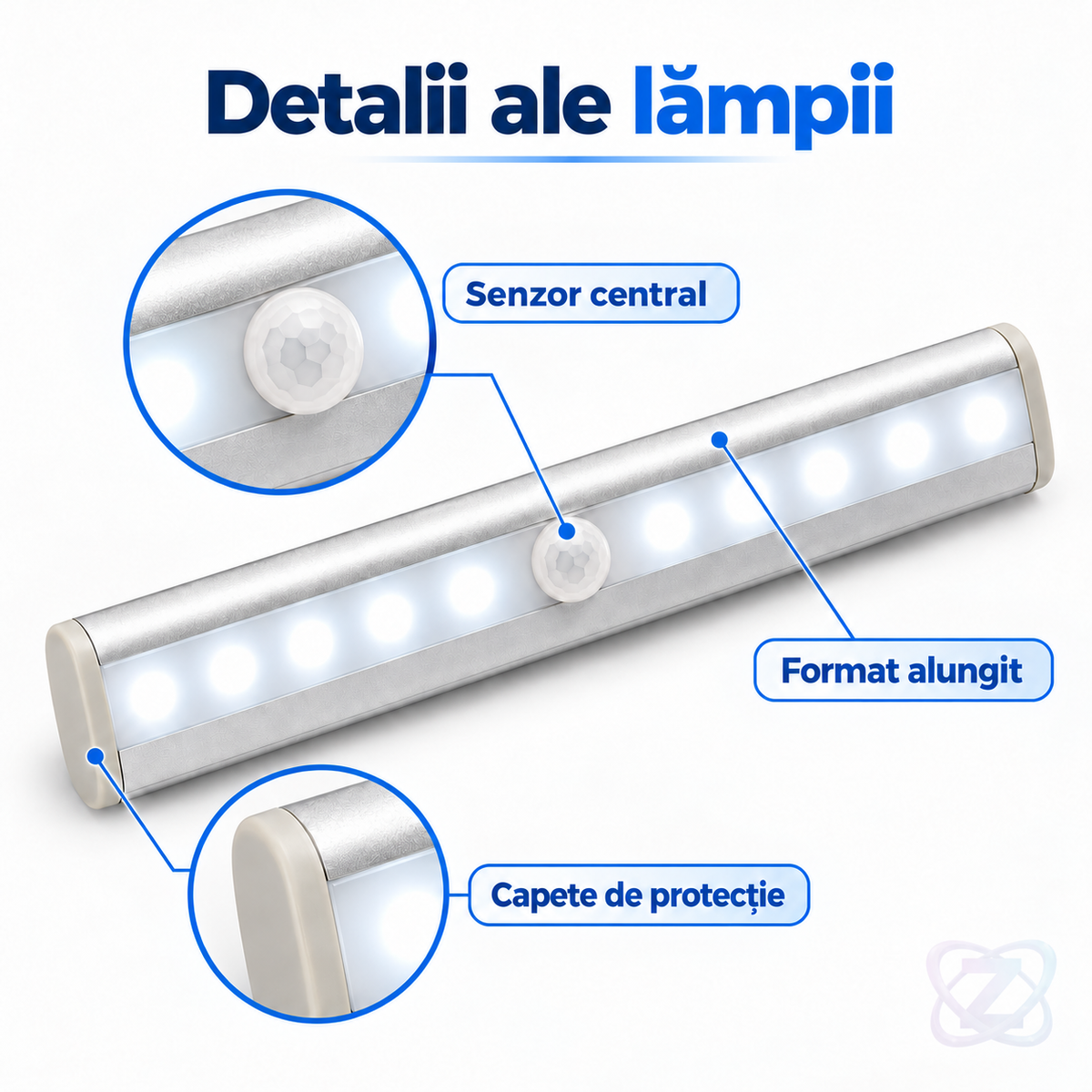 Lampă Multifuncțională Autoadezivă cu Senzor de Mișcare Motion Brite – features