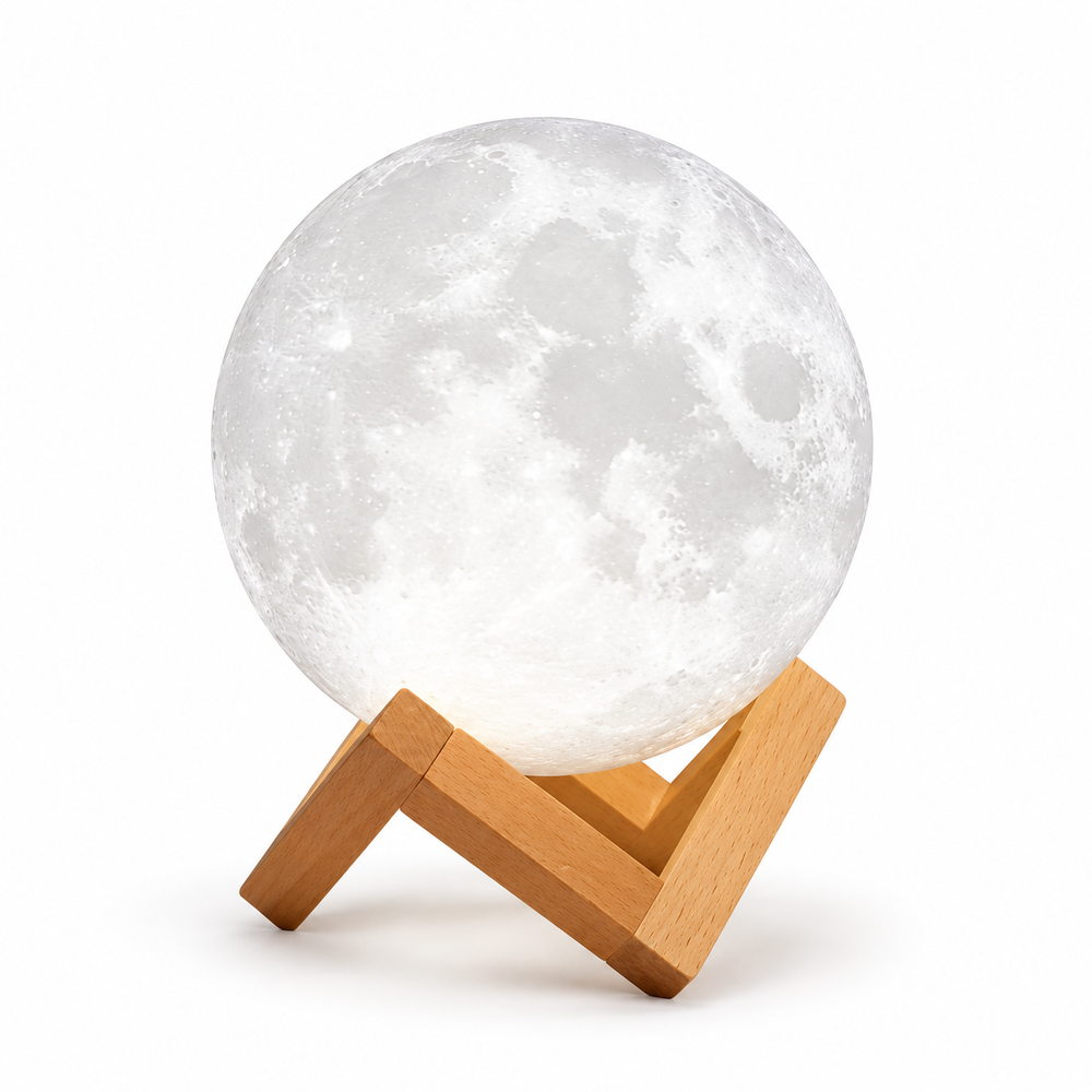 Lampă de Veghe Lună 3D Moon Light, Schimbare de Culoare la Atingere