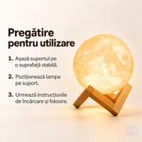 Lampă de Veghe Lună 3D Moon Light, Schimbare de Culoare la Atingere
