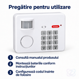 Alarmă Wireless cu Senzor de Mișcare PIR, Buton de Panică și Parolă, pe Baterii