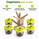 Organizator pentru Condimente Pop Up Spice Rack, cu 6 Recipiente cu Închidere Ermetică