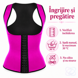 Corset Modelator Talie de Viespe cu Bretele, Latex și Neopren, 3 Rânduri de Închidere