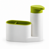 Organizator Chiuvetă Sink Tidy 2 în 1 cu Dozator de Săpun și Suport Bureți
