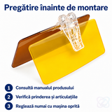 Parasolar Auto Visor HD, cu 2 Plăci Acrilice, Fumurie pentru Zi și Galbenă pentru Noapte