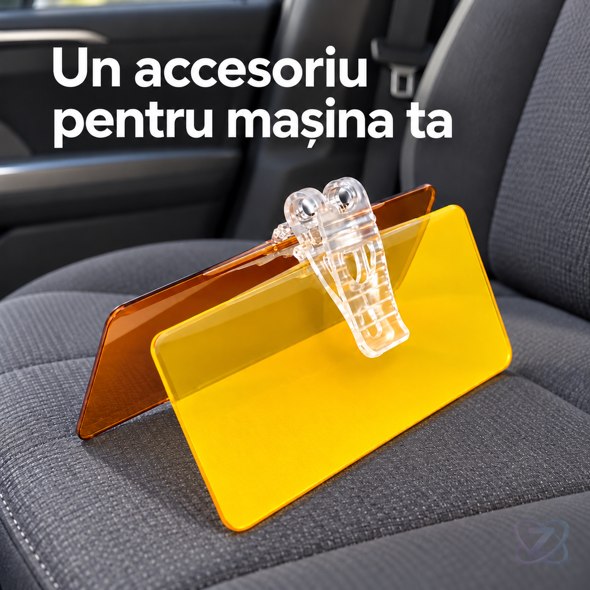 Parasolar Auto Visor HD, cu 2 Plăci Acrilice, Fumurie pentru Zi și Galbenă pentru Noapte – lifestyle
