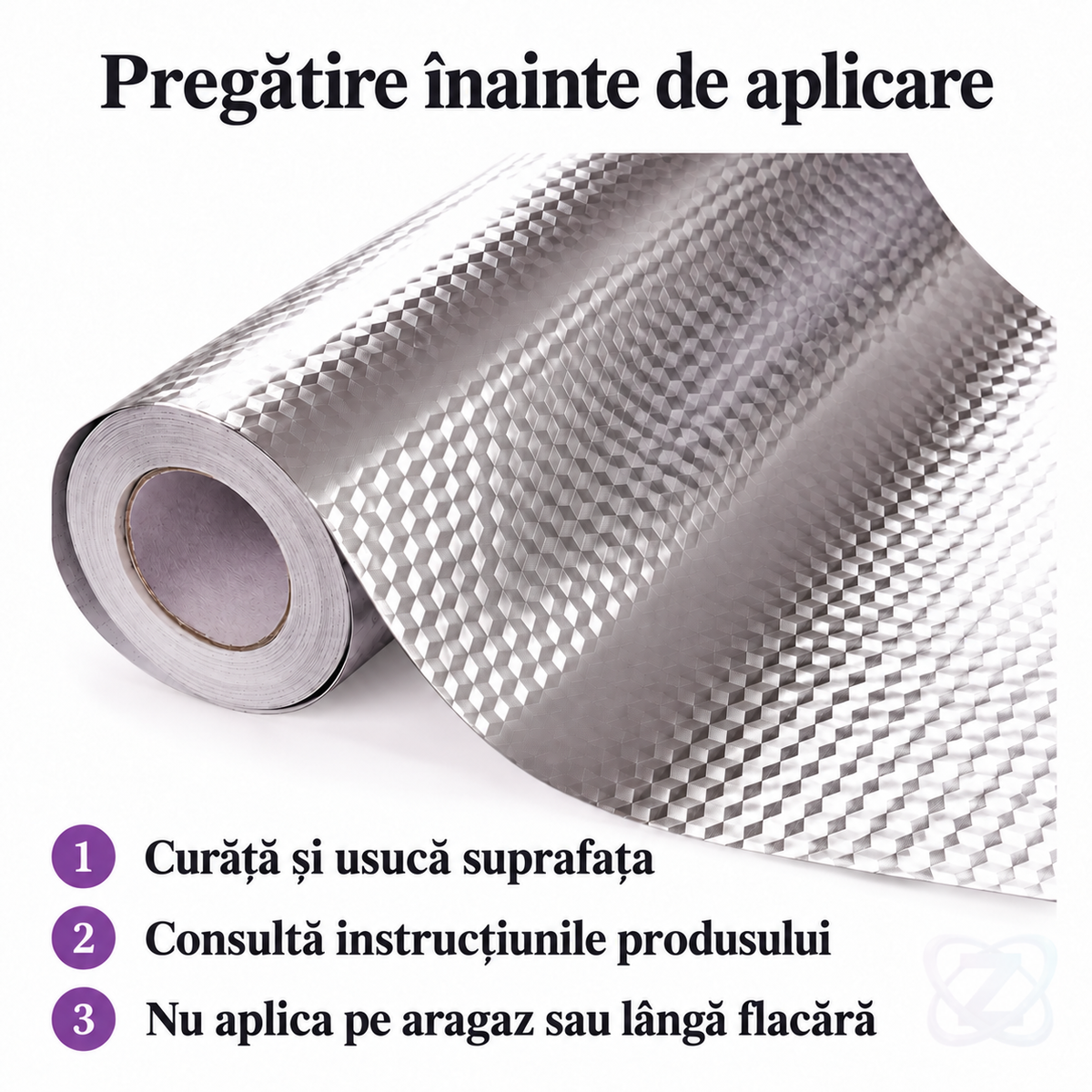 Folie Autocolantă pentru Blatul din Bucătărie, Rezistentă la Apă, 60 x 500 cm – instructions