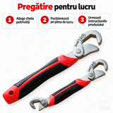 Set 2 Chei Universale Snap'n Grip, Roșu și Negru, cu Autoreglare pentru Șuruburi, Piulițe și Țevi