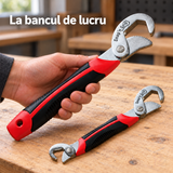 Set 2 Chei Universale Snap'n Grip, Roșu și Negru, cu Autoreglare pentru Șuruburi, Piulițe și Țevi