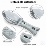 Ustensilă pentru Curățat Solzi de Pește, cu Lamă din Plastic Dur și Compartiment pentru Solzi