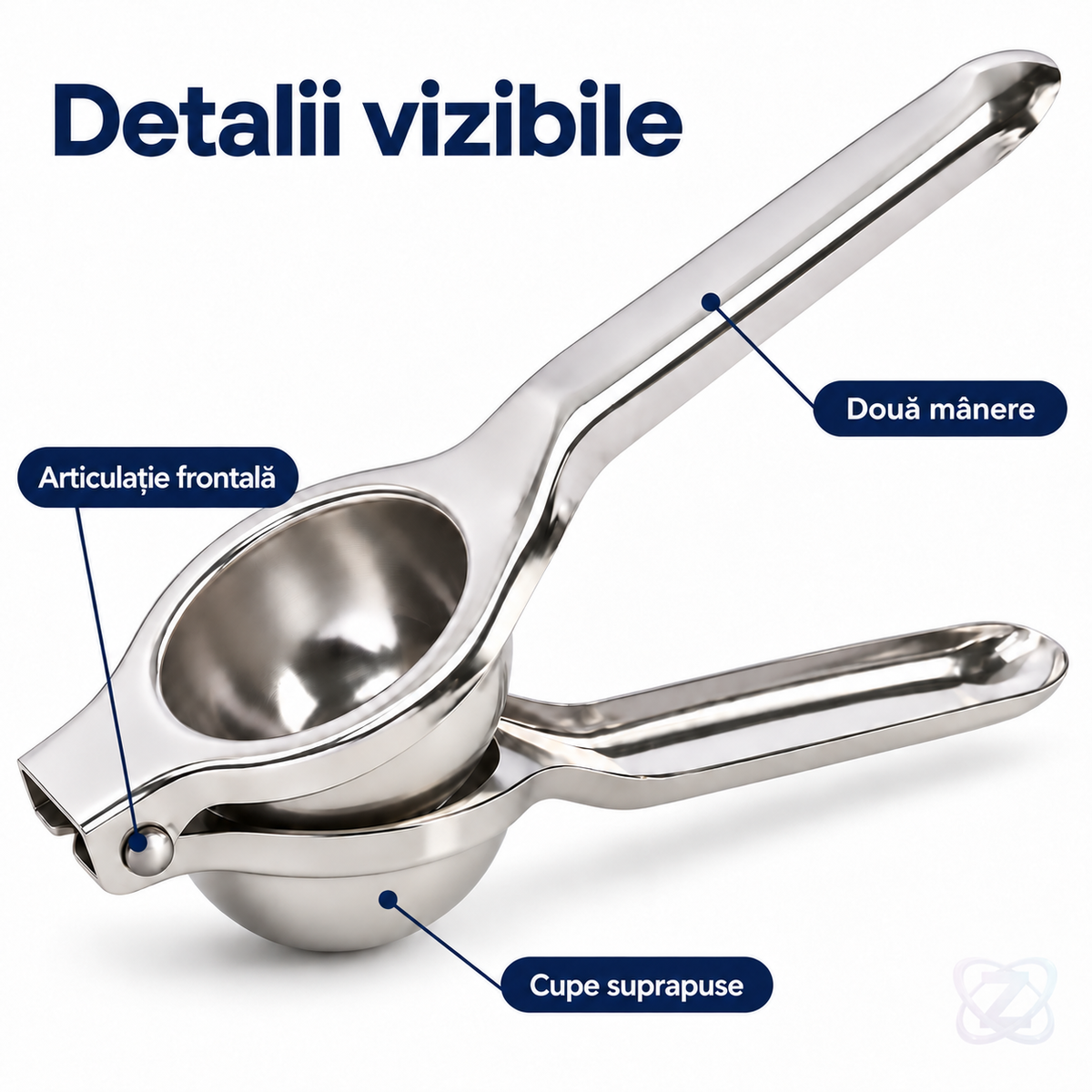 Storcător Manual de Citrice din Inox 304, cu Mâner Ergonomic și 12 Orificii – features