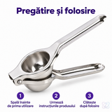 Storcător Manual de Citrice din Inox 304, cu Mâner Ergonomic și 12 Orificii