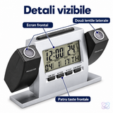 Ceas cu 2 Proiectoare și Stație Meteorologică, cu Ecran LCD Mare și Alarmă cu Snooze