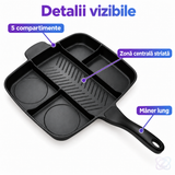 Tigaie Magică Multifuncțională 5 în 1, din Aluminiu, Antiaderentă, cu 5 Compartimente