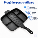 Tigaie Magică Multifuncțională 5 în 1, din Aluminiu, Antiaderentă, cu 5 Compartimente