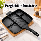 Tigaie Magică Multifuncțională 5 în 1, din Aluminiu, Antiaderentă, cu 5 Compartimente