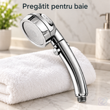 Cap de Duș cu 3 Setări și Buton ON/OFF, de Înaltă Presiune, Reglabil și Rotativ 360°