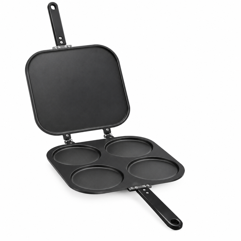 Tigaie pentru Clătite Perfect Pancake, 4 Clătite Odată, Antiaderentă