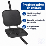 Tigaie pentru Clătite Perfect Pancake, 4 Clătite Odată, Antiaderentă