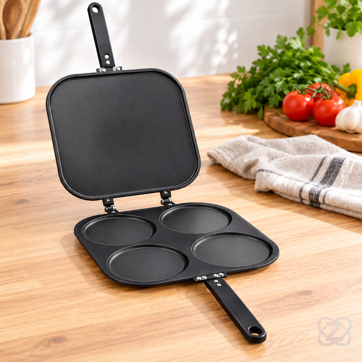 Tigaie pentru Clătite Perfect Pancake, 4 Clătite Odată, Antiaderentă – lifestyle