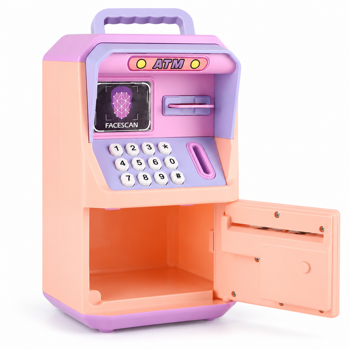 Pușculiță Interactivă pentru Copii cu Cod PIN, Seif și Funcție ATM