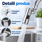 Adaptor Prelungitor Reglabil pentru Robinetul Chiuvetei, cu Economizor de Apă Integrat