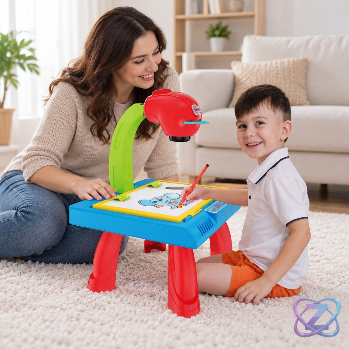 Masă-proiector pentru desen – în utilizare