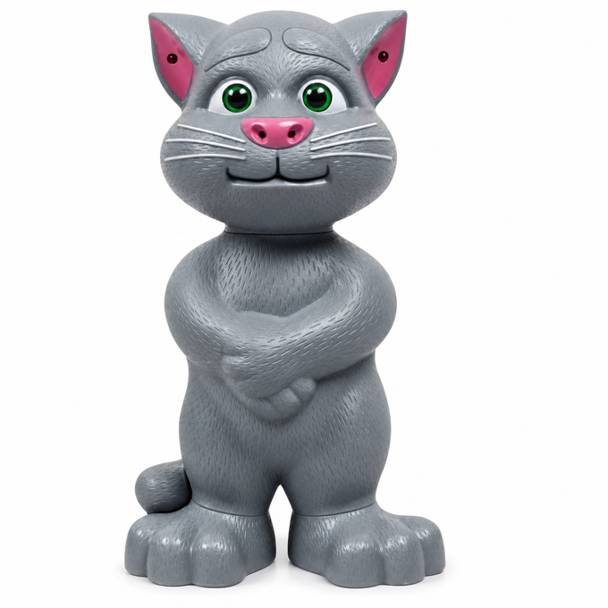 Talking Tom Cat, Jucărie Interactivă Vorbitoare de 31 cm, cu Senzori Tactili