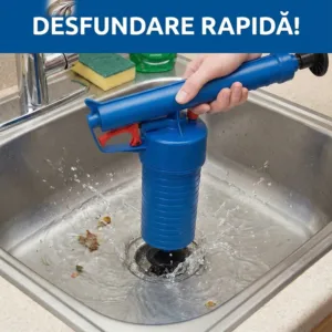 Pistol cu Aer Comprimat pentru Desfundarea Țevilor și Chiuvetelor – Presiune 0,8 Mpa, cu 4 Adaptoare Universale