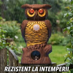 Aparat Anti-Dăunători în Formă de Bufniță, cu Senzor de Mișcare