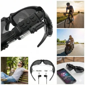 Ochelari de Soare Bluetooth 3 în 1 cu Lentile Polarizate – Redare Muzică Wireless, Funcție Hands-Free și Microfon Integrat, Baterie Reîncărcabilă 150 mAh, Ideal pentru Condus, Sport și Activități în Aer Liber