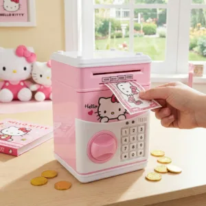 Pusculiță educațională Hello Kitty – ATM și seif cu PIN