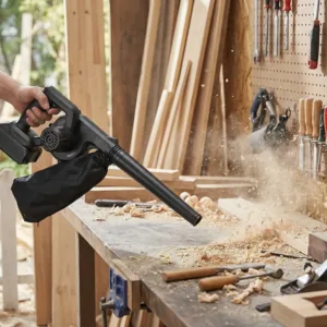 Suflantă de Frunze cu Baterie Reîncărcabilă 48V – Ventilator Puternic 400W, Sac de Colectare, Mâner Ergonomic pentru Grădină, Terase și Zone Publice